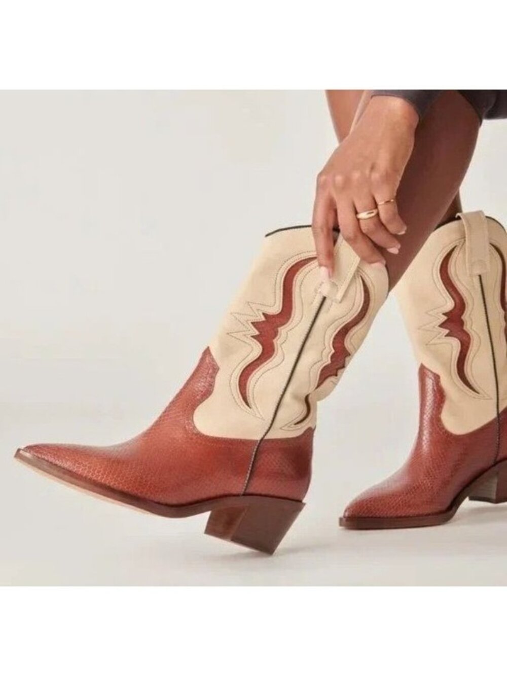NEW Dolce Vita Suzzy Western Boots Cowgirl Western Festival Boho Womens 7.5